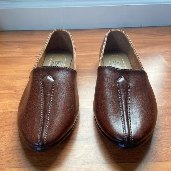 Brown Leather Loafers Khas Nagra Handmade Slip-on Dress Shoe - Picture 4 of 4